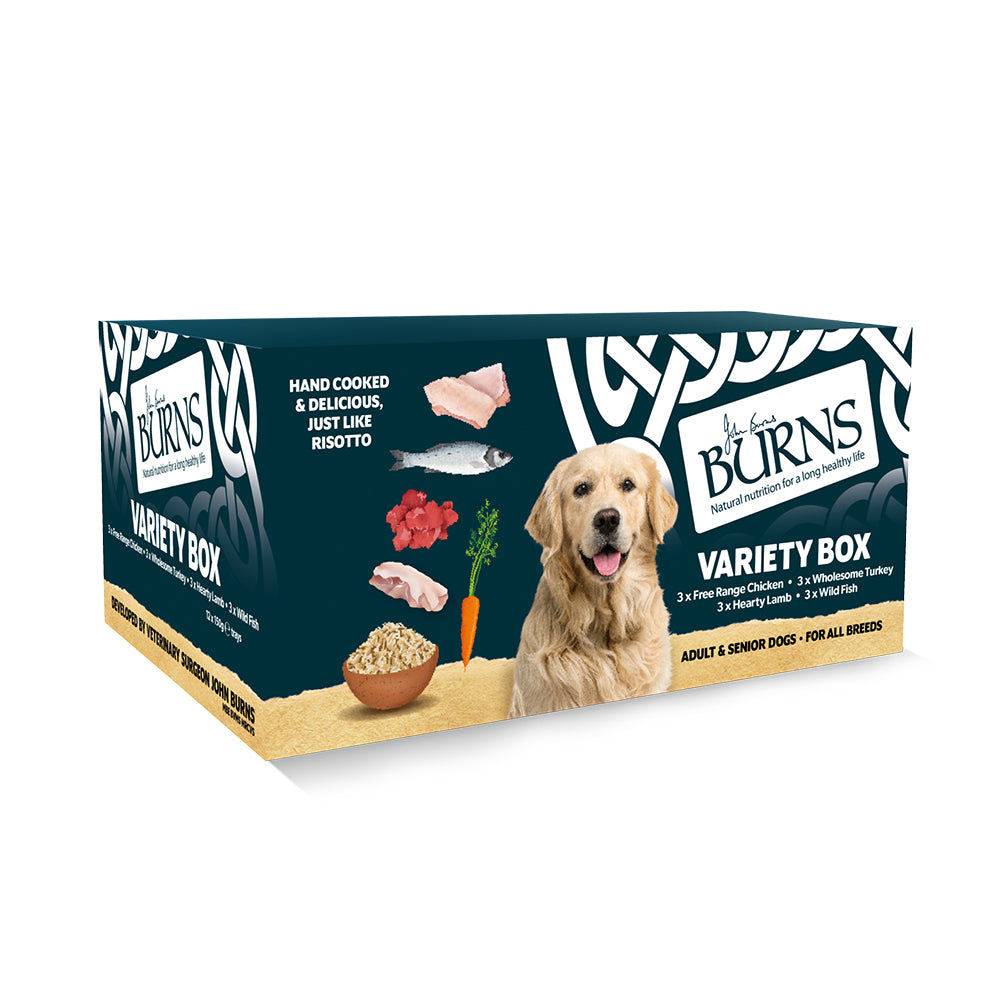 Chicken, Fish, Lamb & Turkey Wet Dog Food Variety Box Burns Pet Nutrition