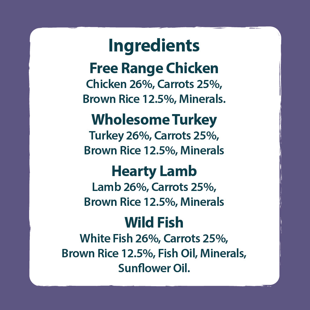 Chicken, Fish, Lamb & Turkey Wet Dog Food Variety Box Burns Pet Nutrition