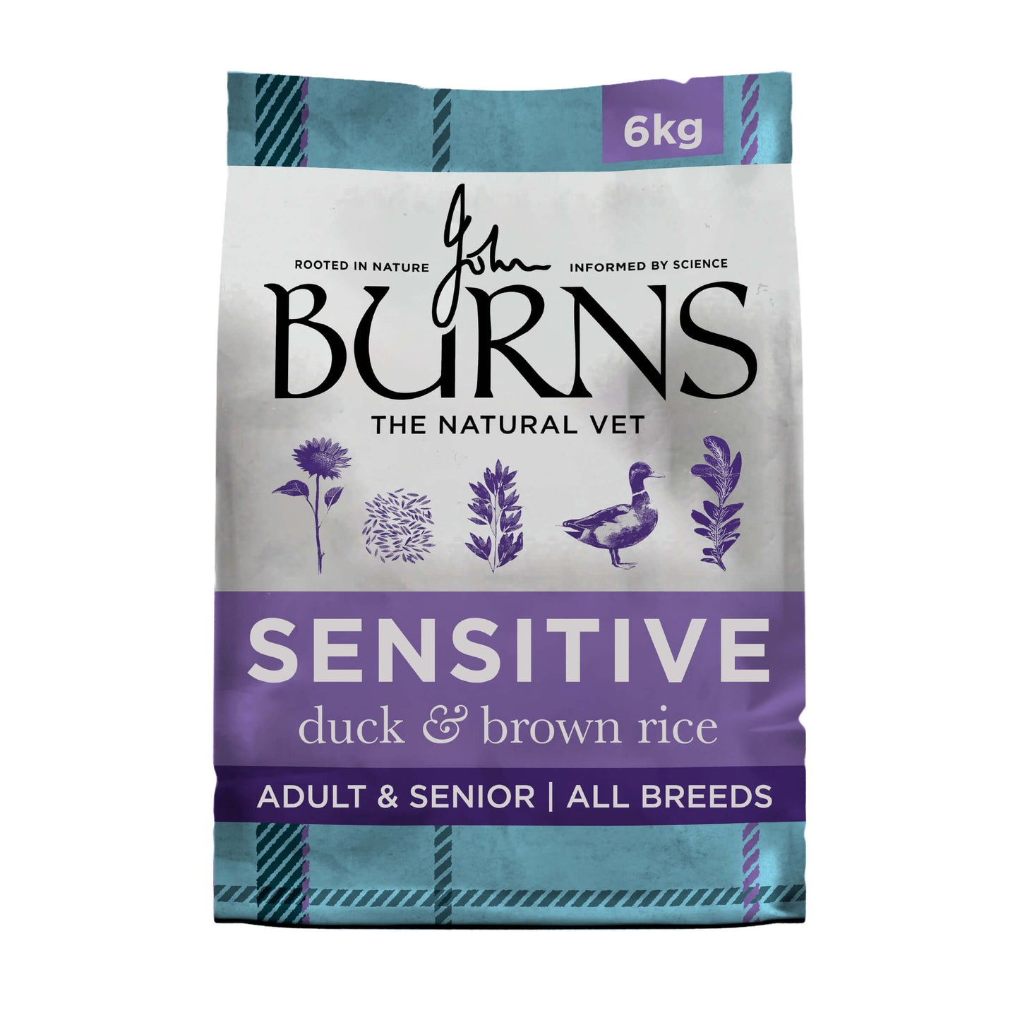 Sensitive Duck & Brown Rice Dry Dog Food Burns Pet Nutrition