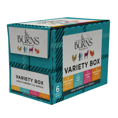 Chicken, Fish, Lamb & Turkey Wet Dog Food Variety Box Burns Pet Nutrition
