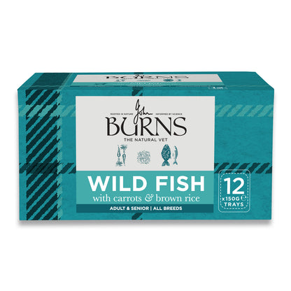 Wild Fish, Carrots & Brown Rice Wet Dog Food Burns Pet Nutrition 12 x 150g Trays