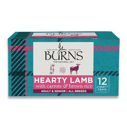 Hearty Lamb, Vegetables & Brown Rice Wet Dog Food Burns Pet Nutrition 12 x 150g Trays