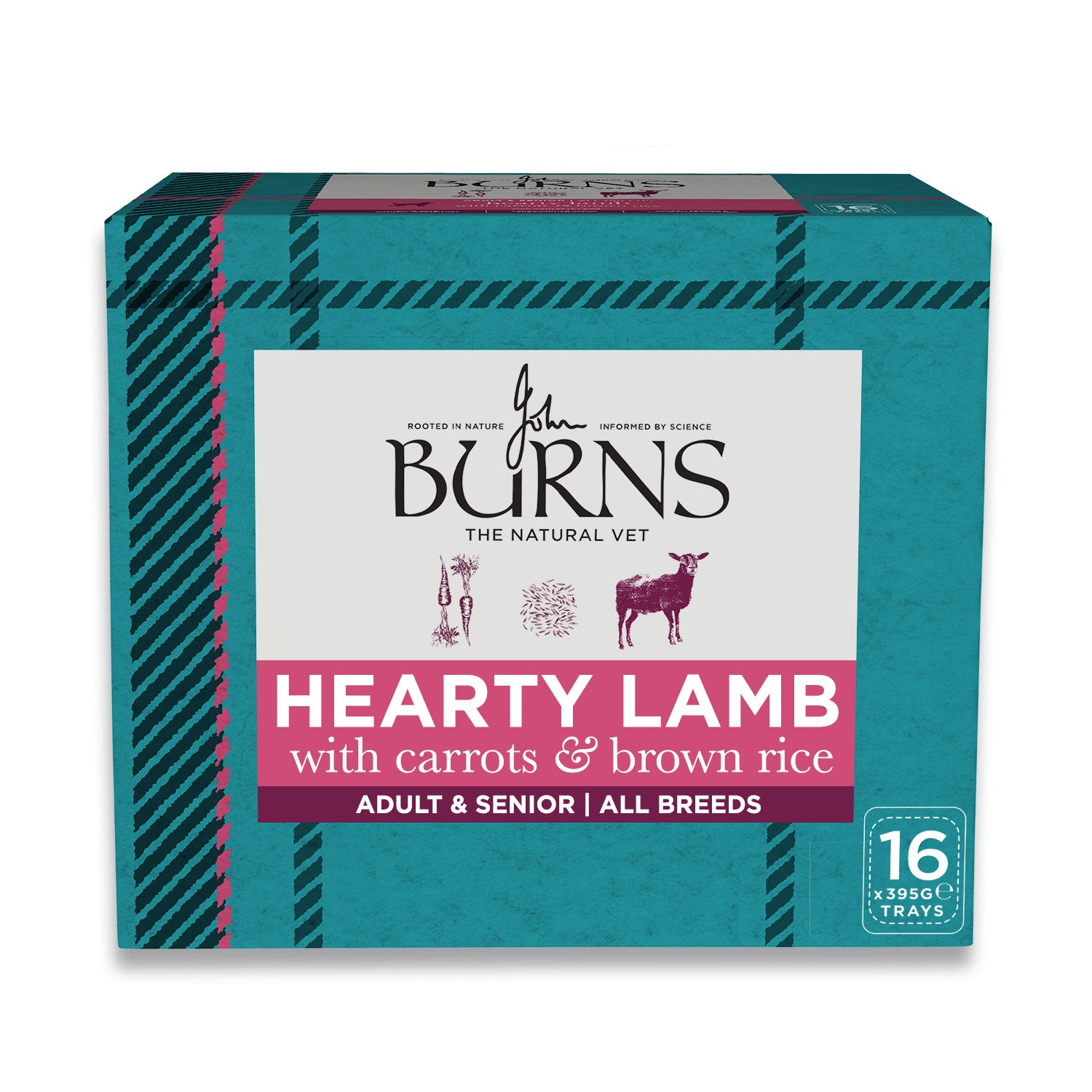 Hearty Lamb, Vegetables & Brown Rice Wet Dog Food Burns Pet Nutrition 16 x 395g Trays