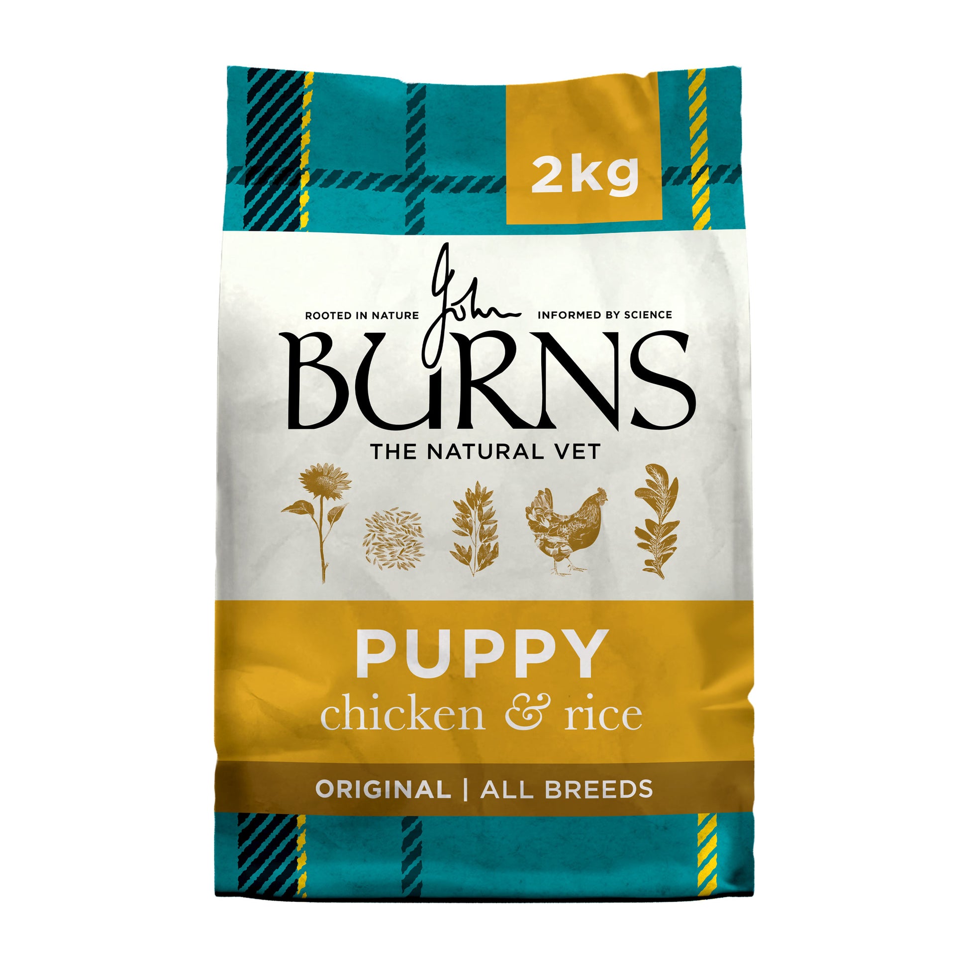 Puppy Original Chicken & Rice Dry Dog Food Burns Pet Nutrition 2kg