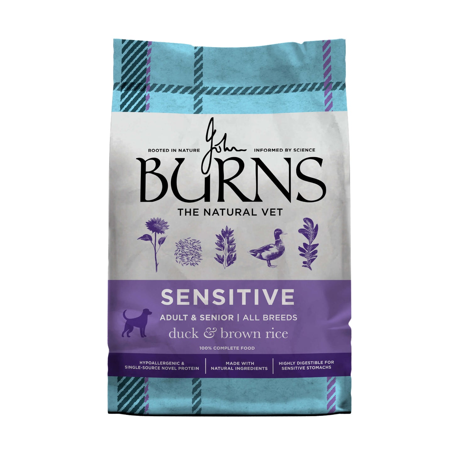 Sensitive Duck & Brown Rice Dry Dog Food Burns Pet Nutrition