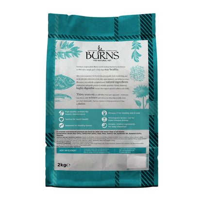 Back of pack for Original Fish & Brown Rice Dry Dog Food