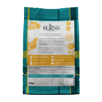 Back of pack for Puppy Mini Toy & Small Breed Chicken & Rice Dry Dog Food
