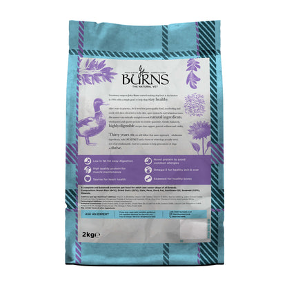 Sensitive Duck & Brown Rice Dry Dog Food Burns Pet Nutrition