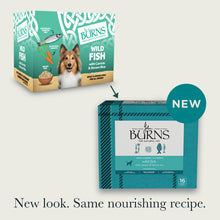 Wild Fish, Carrots & Brown Rice Wet Dog Food Burns Pet Nutrition. New look, Same nourishing recipe.