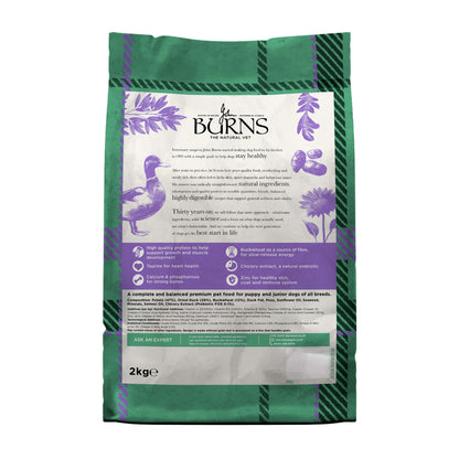 Back of pack for Puppy Grain Free Duck & Potato Dry Dog Food