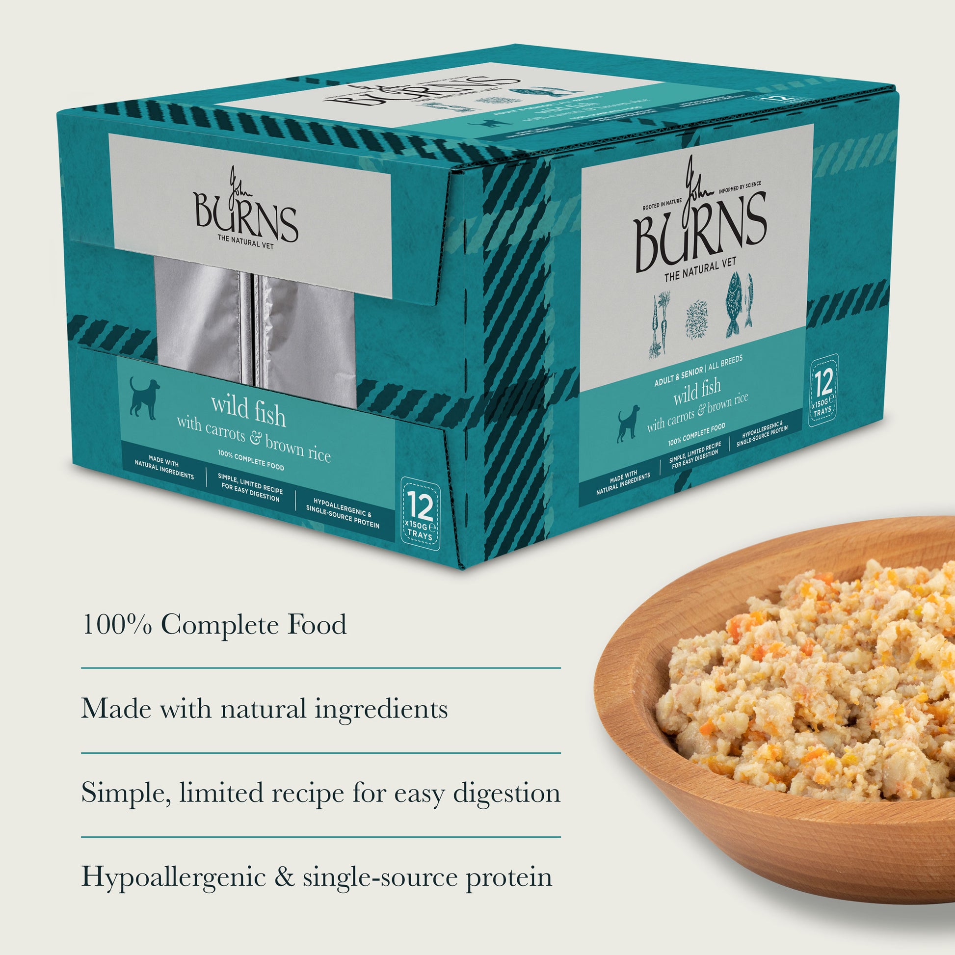 Wild Fish, Carrots & Brown Rice Wet Dog Food Burns Pet Nutrition