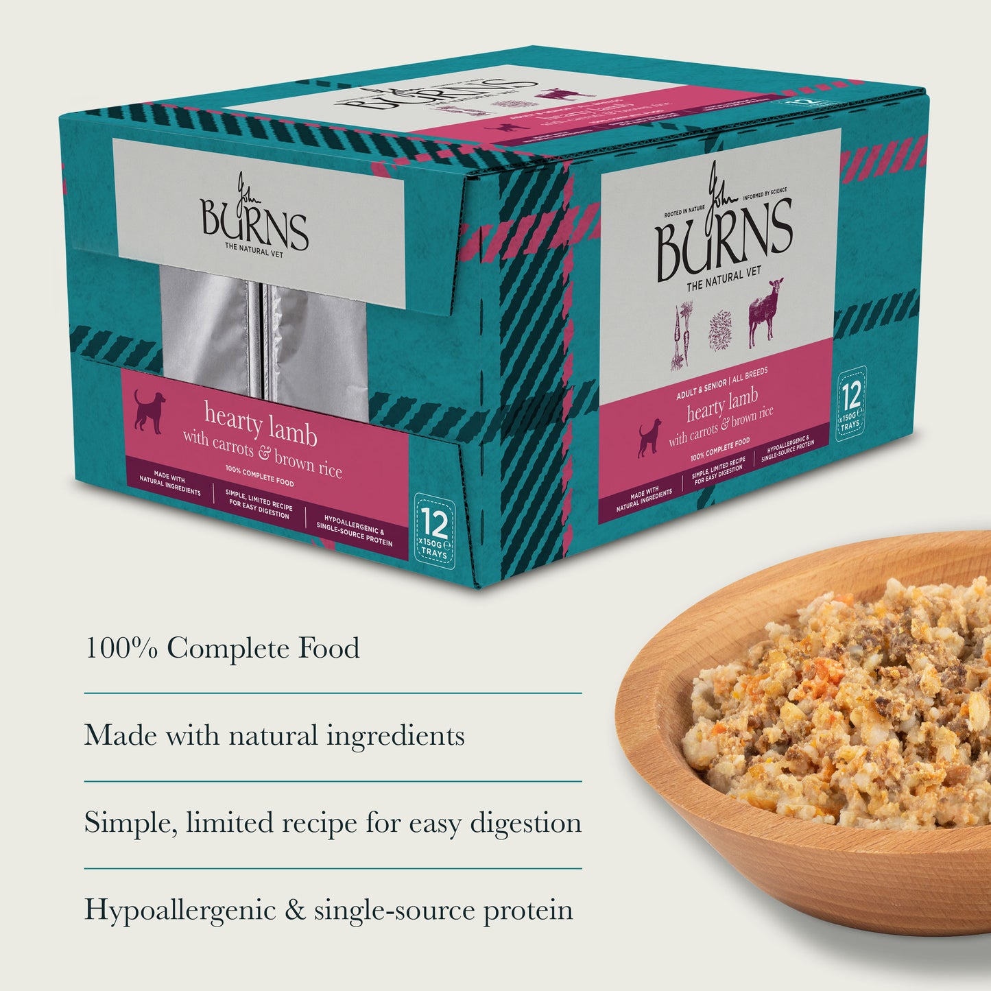 Hearty Lamb, Vegetables & Brown Rice Wet Dog Food Burns Pet Nutrition