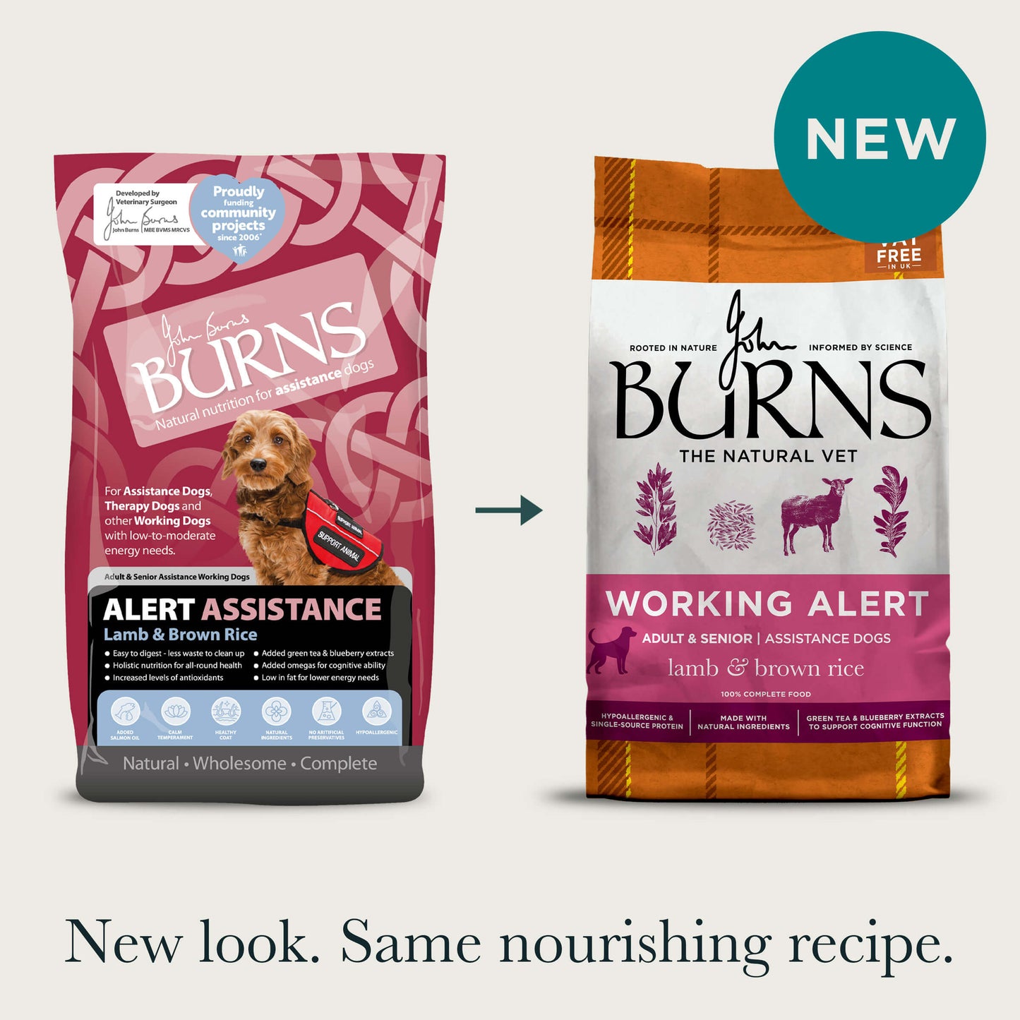 Alert Assistance Lamb & Brown Rice Dry Dog Food Burns Pet Nutrition