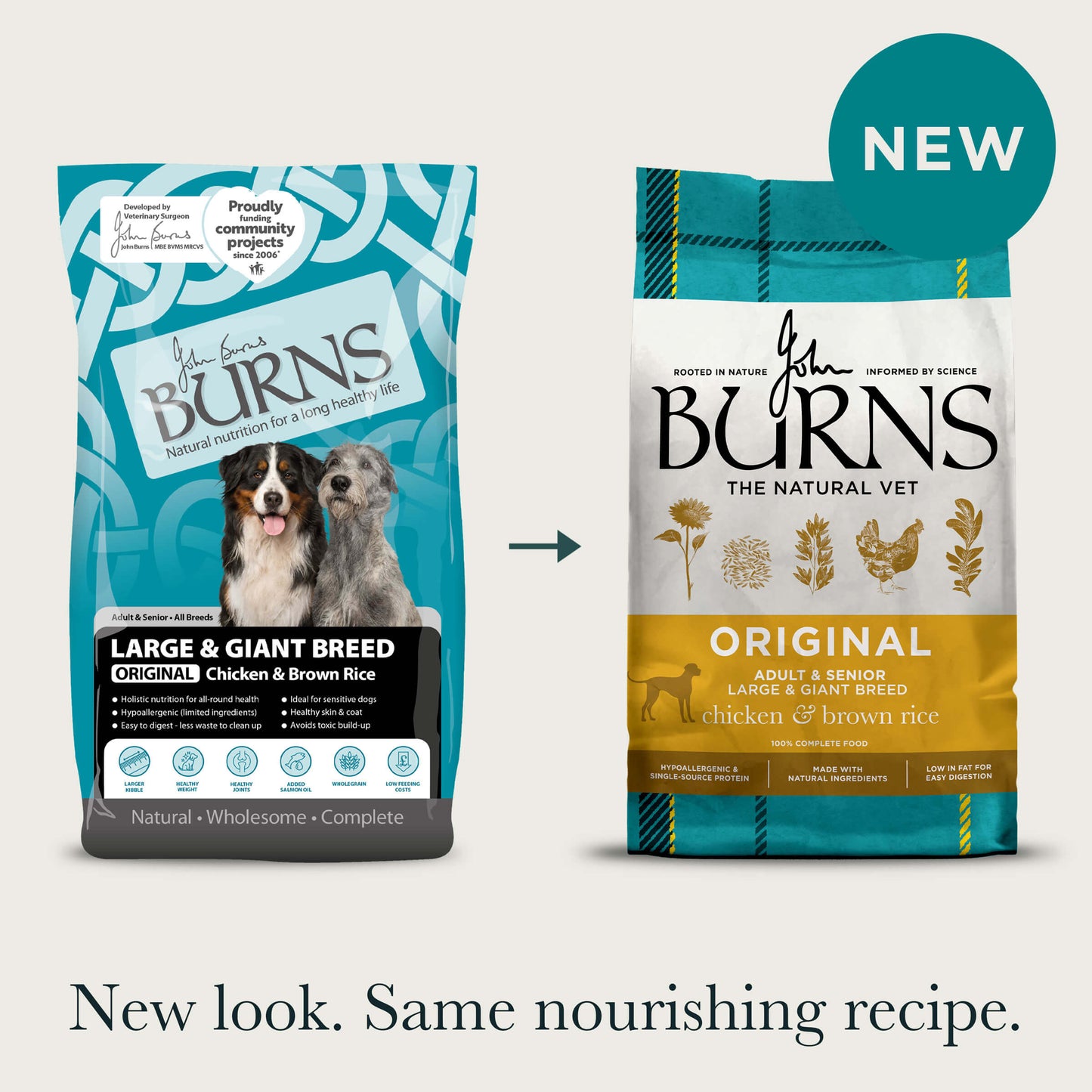 Large & Giant Breed Original Chicken & Brown Rice Dry Dog Food Burns Pet Nutrition