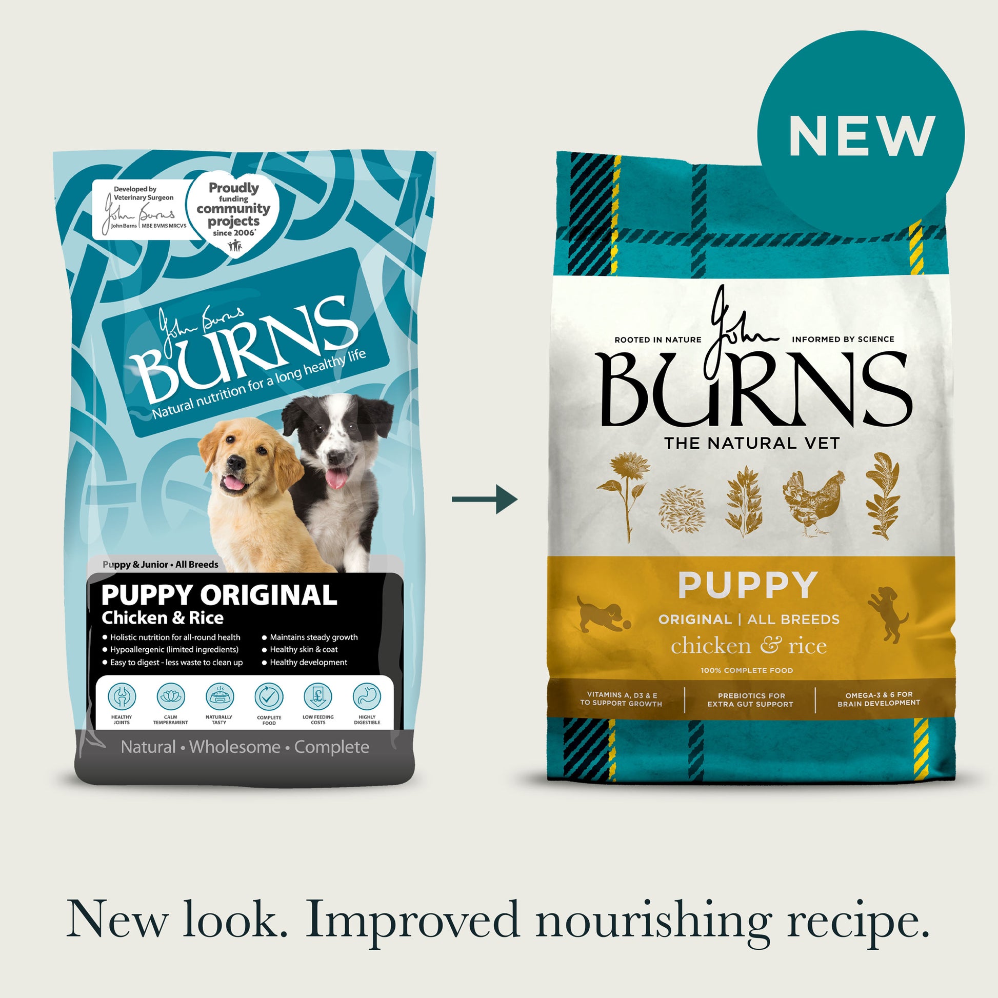 Puppy Original Chicken & Rice Dry Dog Food Burns Pet Nutrition