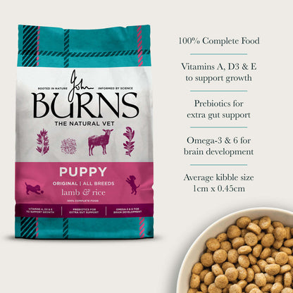 100% Complete Food, Vitamins A, D3 and E to Support Growth, Prebiotics for Extra Gut Support, Omega-3 & 6 for Brain Development, Average Kibble Size 1cm x 0.45cm
