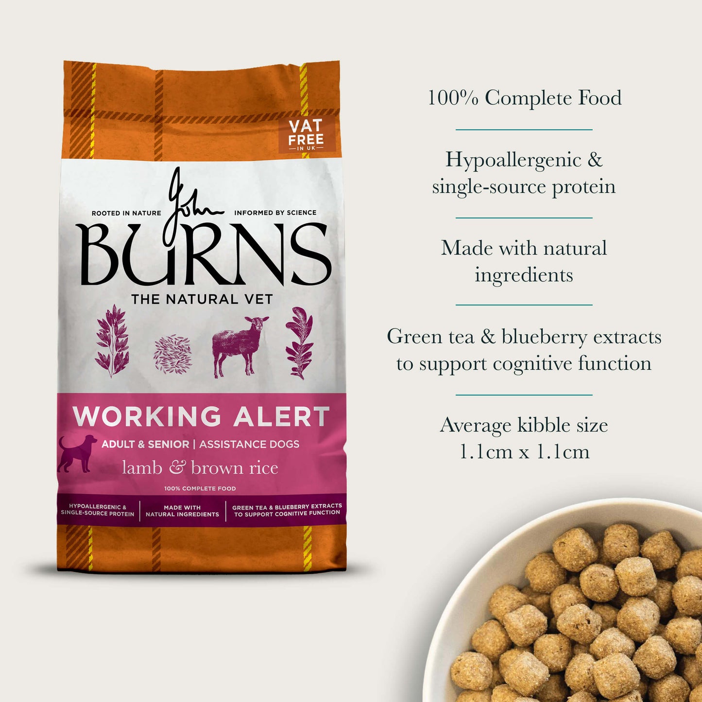 Alert Assistance Lamb & Brown Rice Dry Dog Food Burns Pet Nutrition