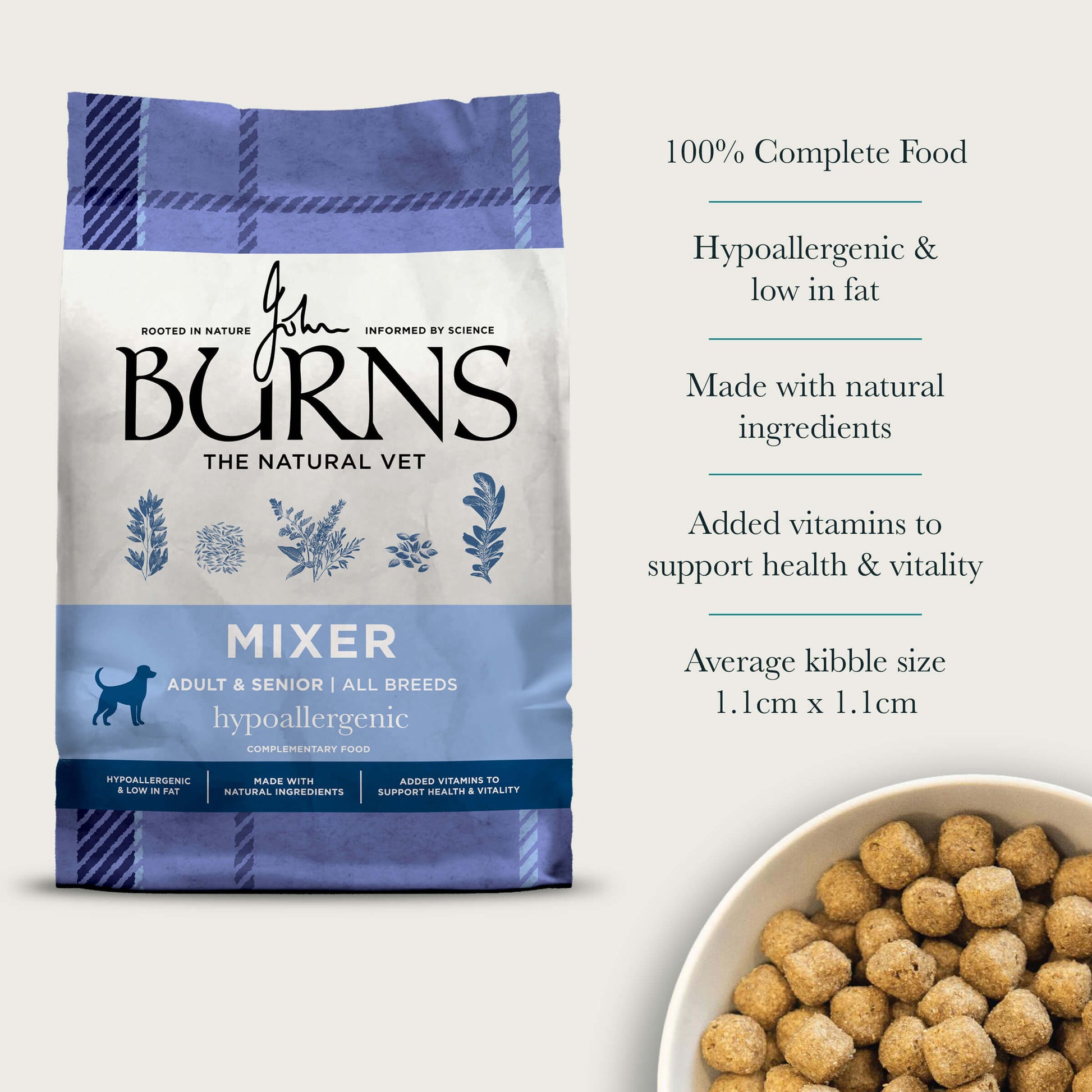 Hypoallergenic Mixer Dry Dog Food Burns Pet Nutrition