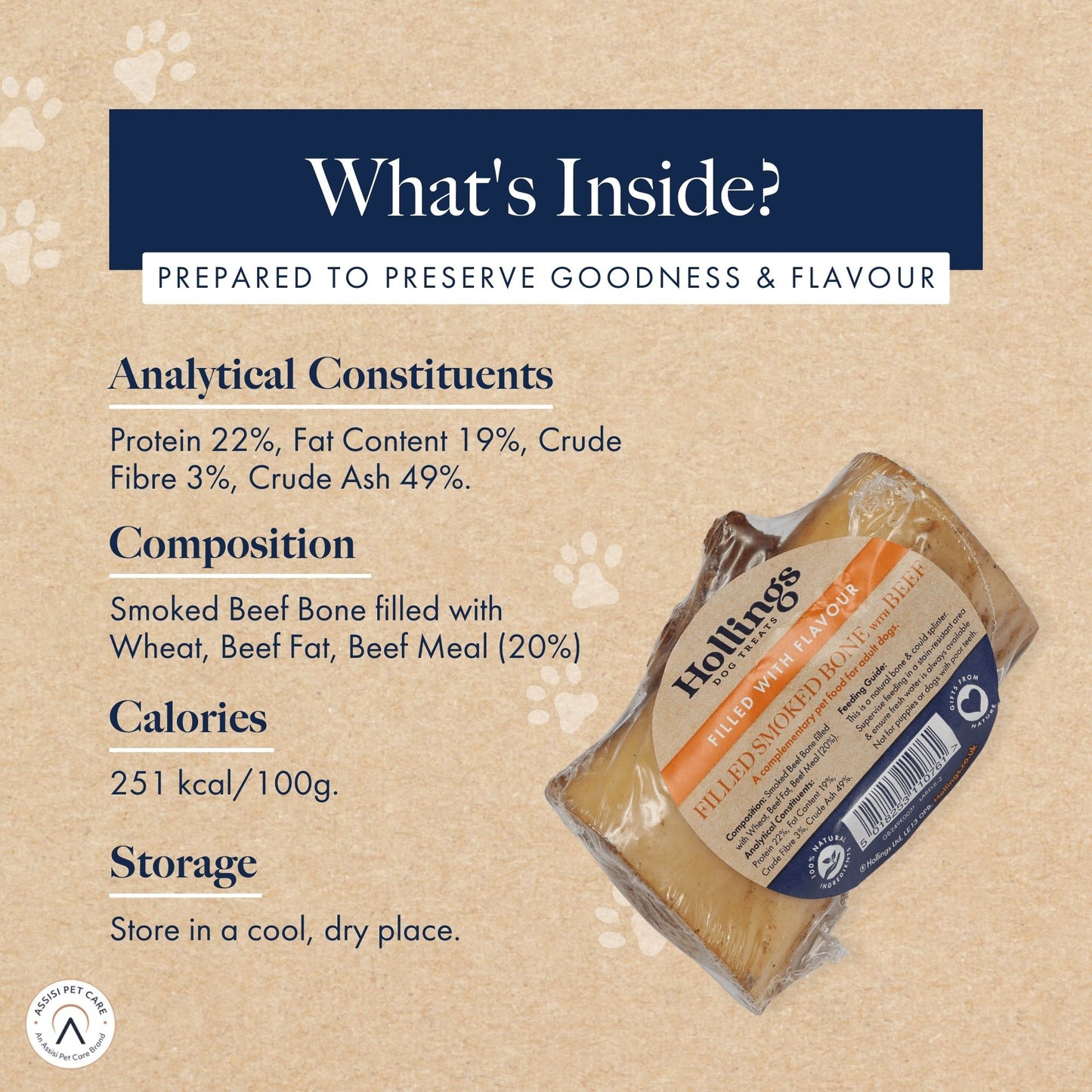 Hollings Filled Smoked Bone with Beef Hollings