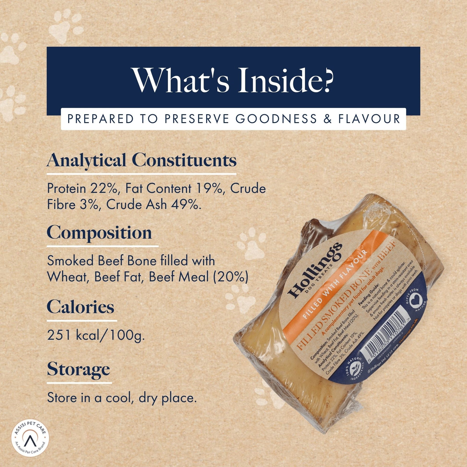 Hollings Filled Smoked Bone with Beef Hollings