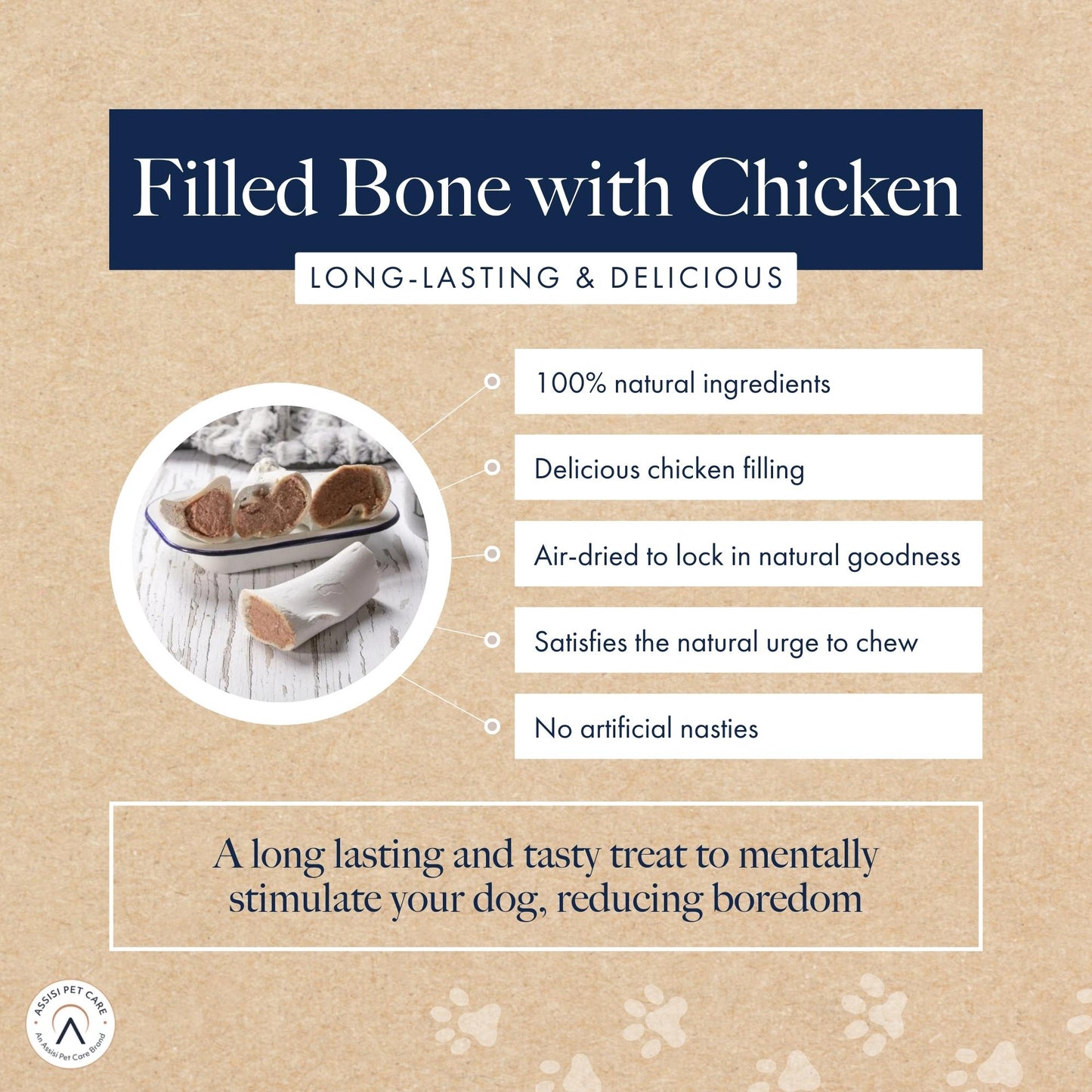 Hollings Filled Bone with Chicken Hollings