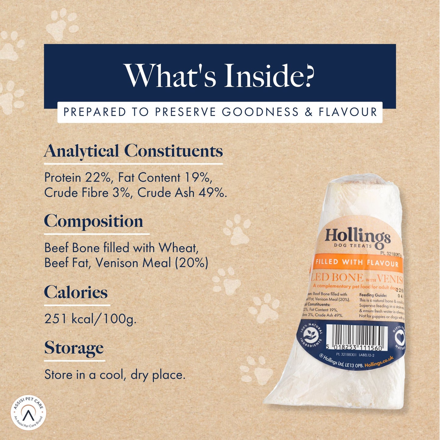 Hollings Filled Bone with Venison Hollings