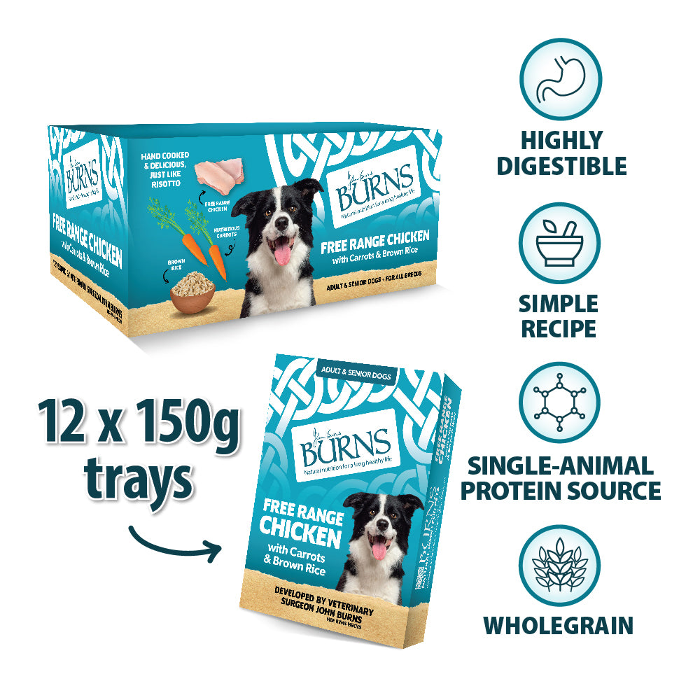 Free Range Chicken, Vegetables & Brown Rice Wet Dog Food Burns Pet Nutrition