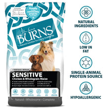 Sensitive Chicken & Wholegrain Maize Dry Dog Food Burns Pet Nutrition